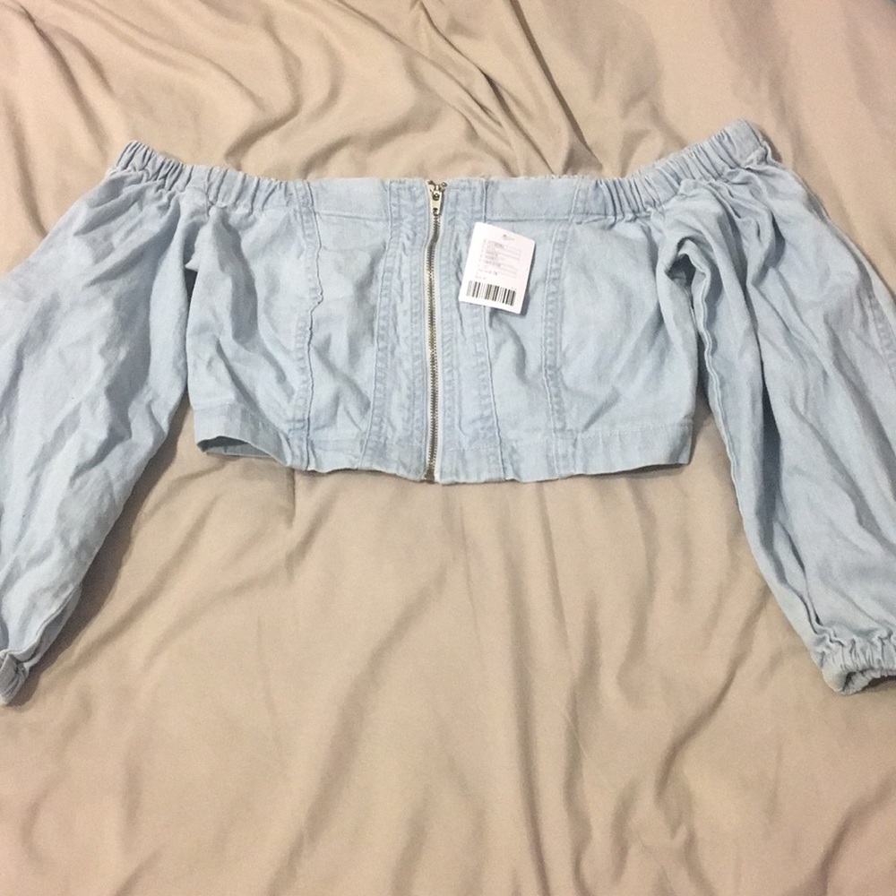 Urban outfitters denim cropped top